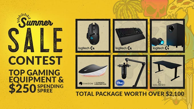 Win over $2,100 worth of gaming prizes!